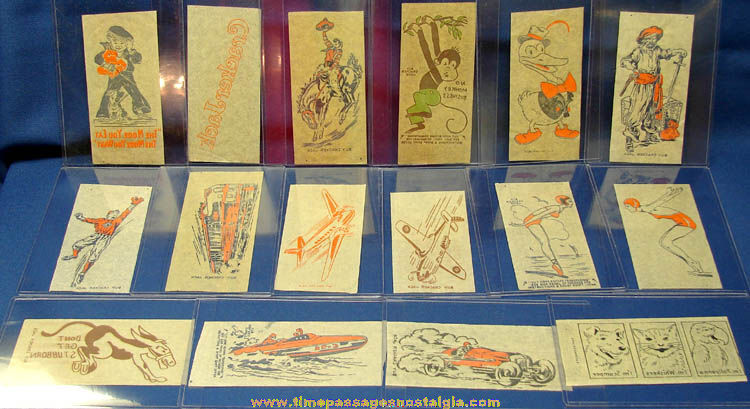 Complete Set of (26) 1930s Cracker Jack Advertising Premium Iron On Transfers