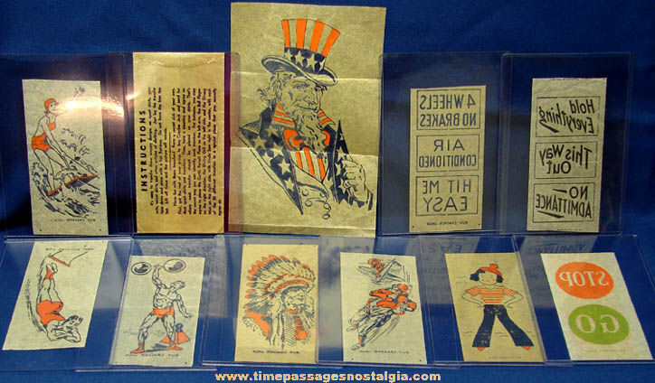 Complete Set of (26) 1930s Cracker Jack Advertising Premium Iron On Transfers