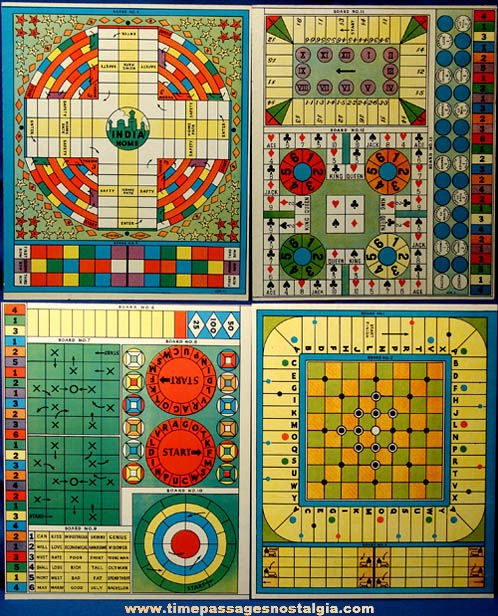 Colorful Boxed 1939 Milton Bradley 50 Games Set