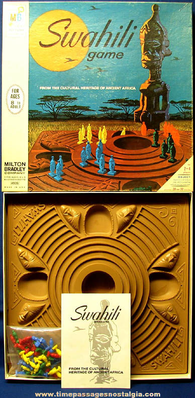Colorful Boxed 1968 Milton Bradley African Swahili Game