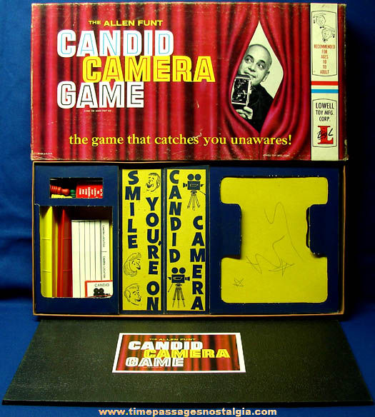 Colorful Boxed 1963 Allen Funt Candid Camera Board Game