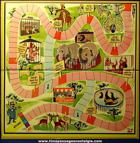 Colorful Boxed ©1961 Mister Magoo Visits The Zoo Board Game