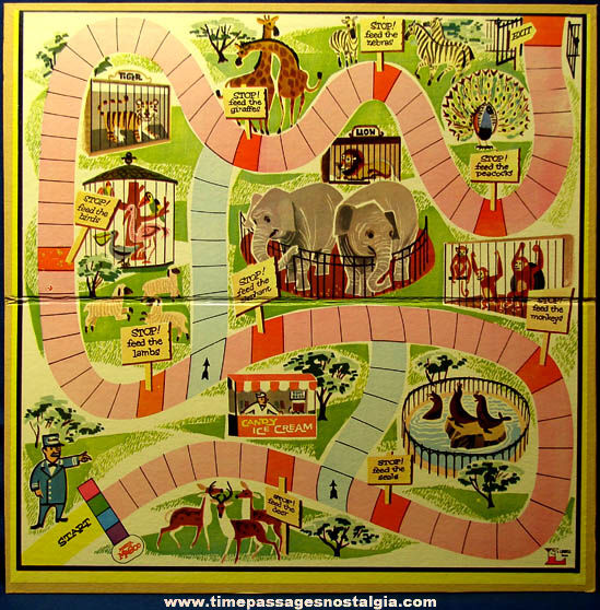 Colorful Boxed 1961 Mister Magoo Visits The Zoo Board Game