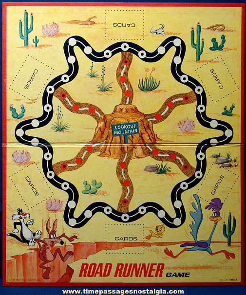 Colorful Boxed 1968 Warner Brothers Road Runner Cartoon Character Board Game