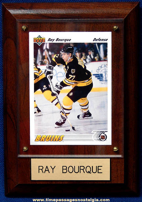 1991 - 1992 Boston Bruins Ray Bourque Upper Deck Hockey Card Plaque