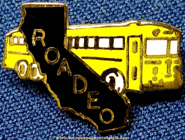 Colorful Enameled California Roadeo Metal Bus Jewelry Pin