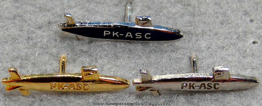 (3) Old Matching Navy Submarine Pins