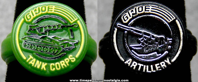 (2) Different 1980s GI Joe Character Toy Rings