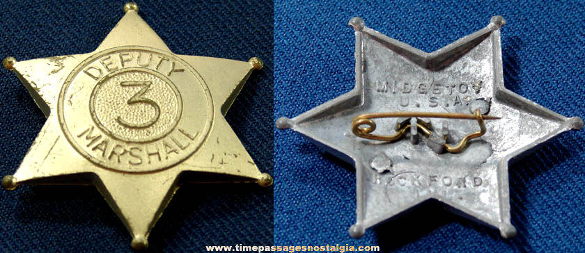 Old Metal Midgetoy Deputy Marshall Toy Star Badge