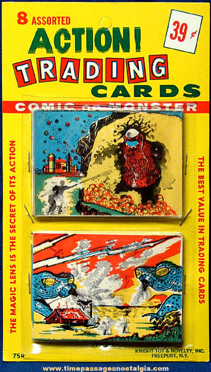 Colorful 1963 Unopened Package of Monster Magic Action Trading Cards