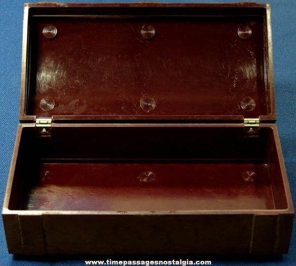Old Hard Plastic Hinged Treasure Chest Jewelry or Trinket Box