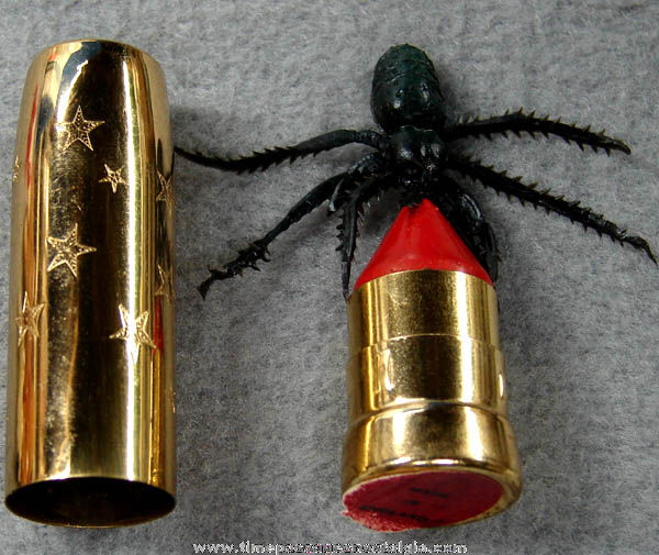 Old English Joke Prank Lipstick With Rubber Spider