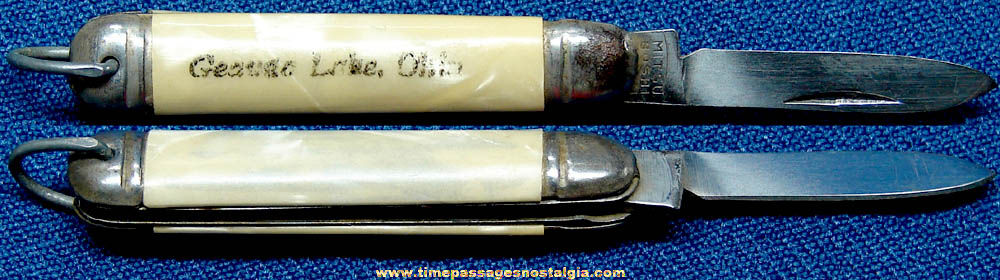 Old Geauga Lake Ohio Advertising Souvenir Miniature Pocket Knife, Knife, Premium, Prize