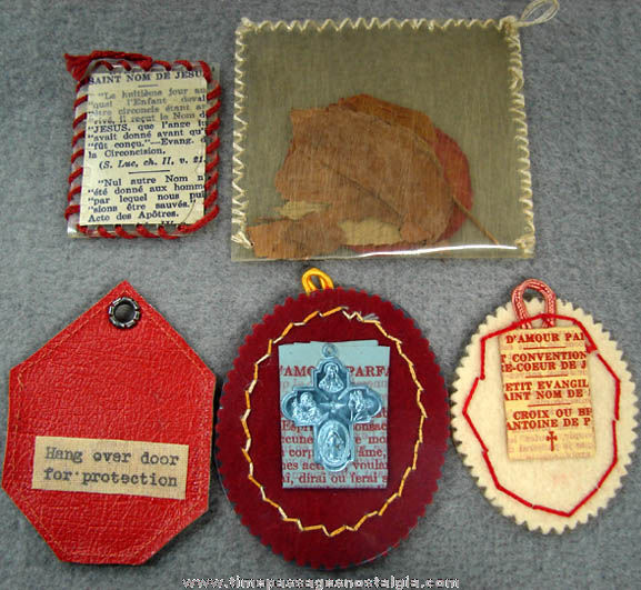 (5) Small Old Catholic or Christian Religious Relic Items