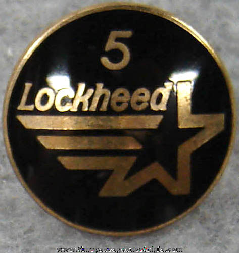 Old Lockheed Advertising Gold Filled & Enameled Employee Service Pin