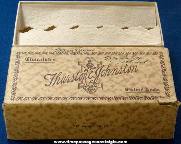 Old Thurston & Johnston Chocolates Candy Advertising Box