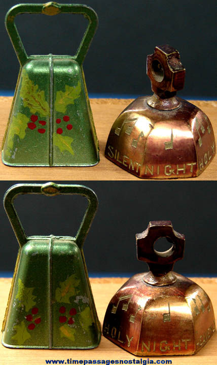(2) Different Old Metal Christmas Holiday Bells