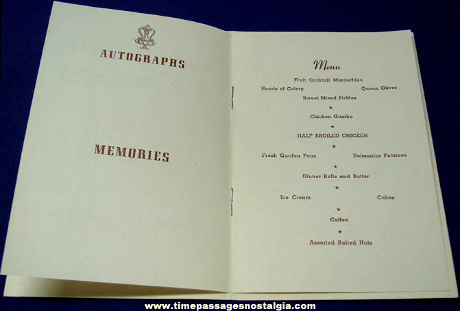 (3) 1944 Wakefield Palm Gardens Peabody Massachusetts New Years Eve Menu Booklets