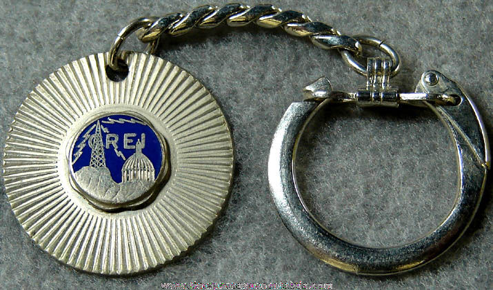 Old Enameled C.R.E.I. Advertising Key Chain