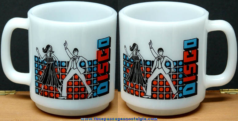 Colorful Old Unused Disco Music Glasbake Glass Coffee Cup