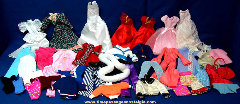 (40) Colorful Old Barbie Doll Clothing Items