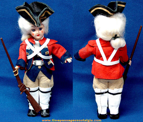 Old Militia or British Army Soldier Doll in Uniform