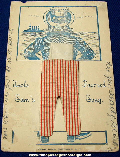 1906 Uncle Sam Post Card with Yankee Doodle Song Sheet