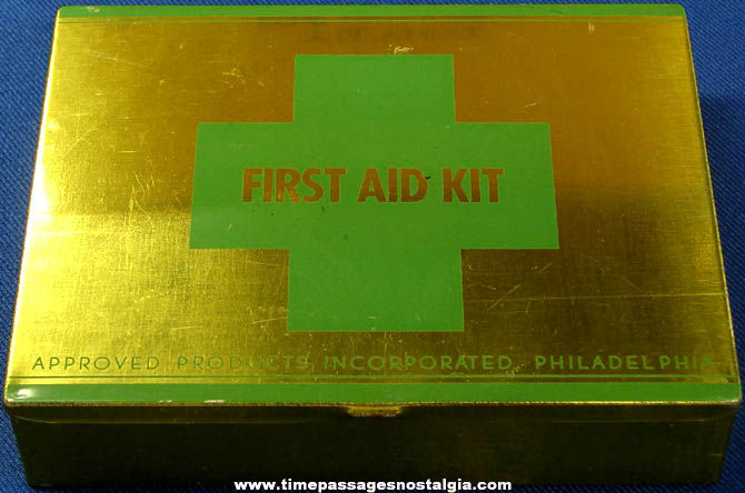 Old Unused Approved Products First Aid Kit Tin Box with Contents