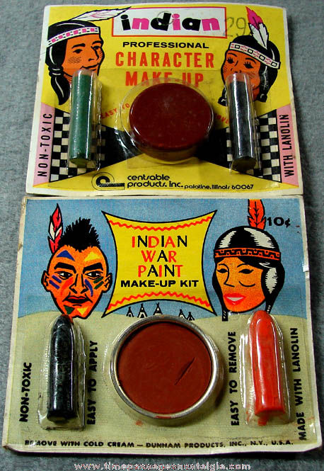 (2) Old Unopened Politically Incorrect Native American Indian Toy Make Up Kits