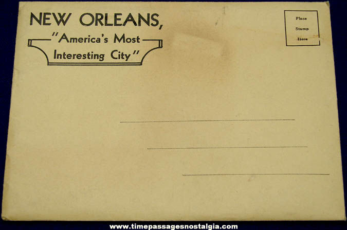 Colorful Old New Orleans Louisiana Advertising Souvenir Booklet with Envelope