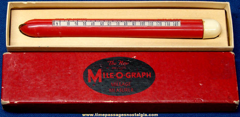 Old Boxed Mile-O-Graph Mileage Measuring Tool with Instructions