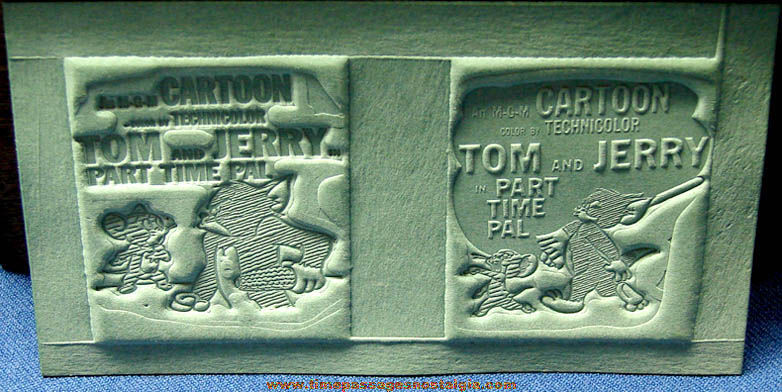 (2) Unused 1947 Tom & Jerry Part Time Pal Cartoon Ad Mat Molds