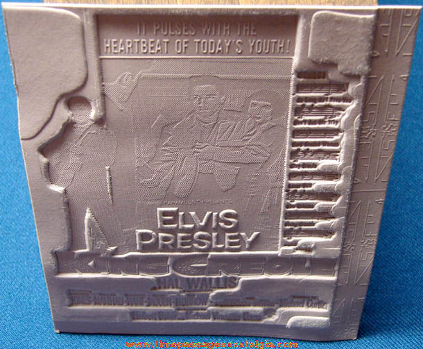 Unused 1958 King Creole Elvis Presley Movie Ad Mat Mold