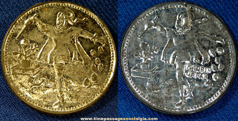 Old Tin Magician Magic Trick Token Coin