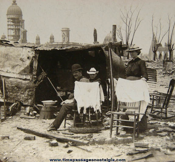 1906 San Francisco Earthquake Stereoview Photograph Card