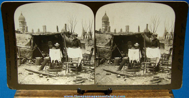 1906 San Francisco Earthquake Stereoview Photograph Card