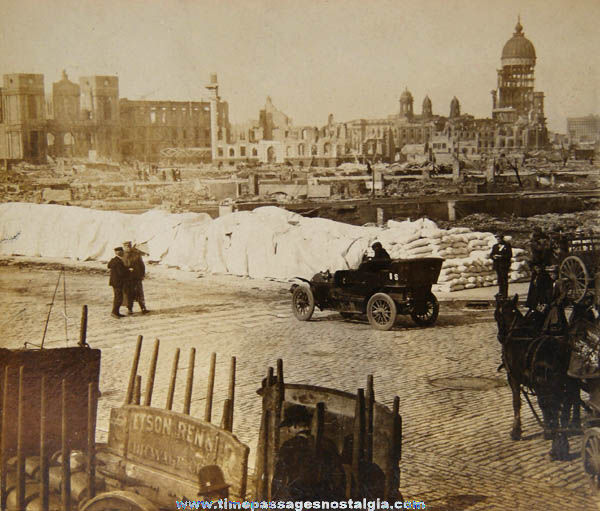 1906 San Francisco Earthquake Stereoview Photograph Card