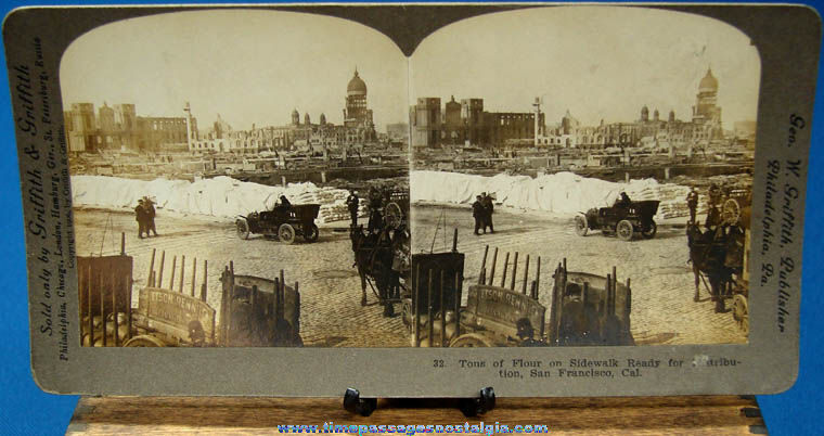 1906 San Francisco Earthquake Stereoview Photograph Card