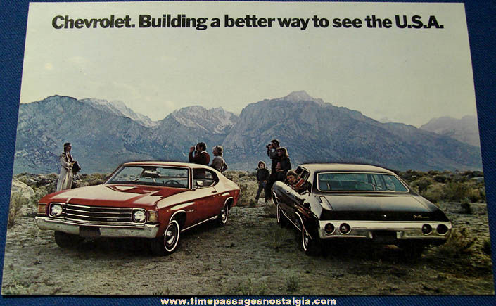 Large Unused 1972 Chevrolet Chevelle Malibu Dealership Advertising Post Card