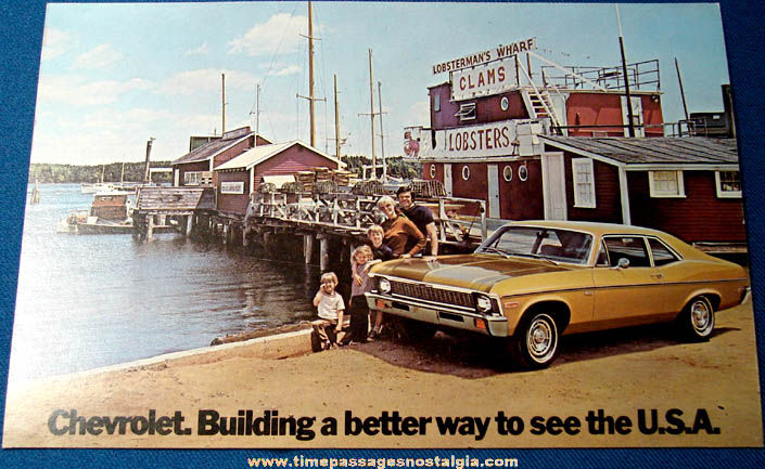 Large Unused 1972 Chevrolet Nova Dealership Advertising Post Card