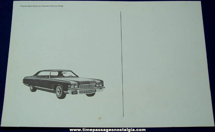 Large Unused 1972 Chevrolet Caprice Dealership Advertising Post Card