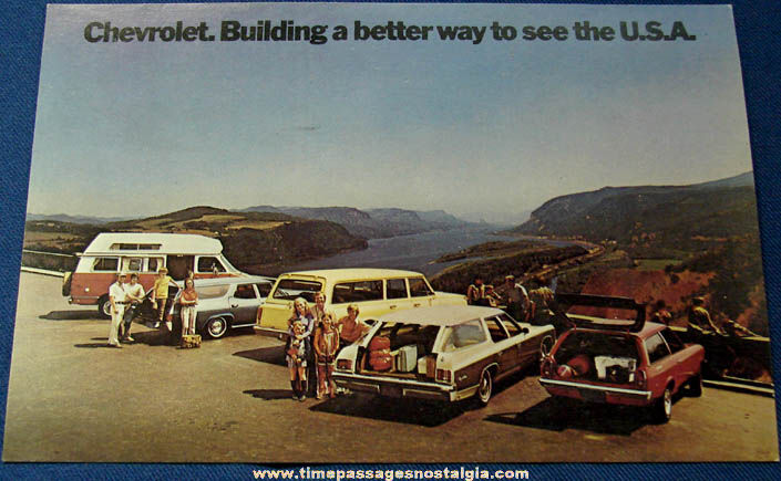 Large Unused 1972 Chevrolet Car Dealership Advertising Post Card