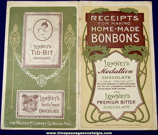 1903 Walter M. Lowney Candy Advertising Premium Recipe Booklet