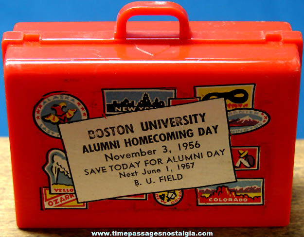 1956 Boston University Alumni Homecoming Day Suitcase Coin Bank