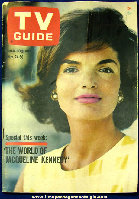 1962 Jacqueline Kennedy TV Guide Magazine