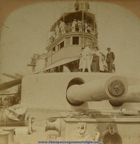 1898 U.S.S. Oregon Battleship Stereoview Photograph Card