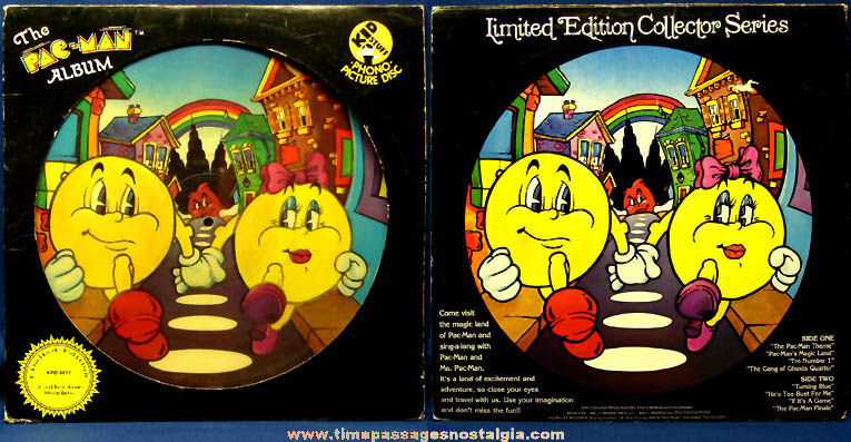 1980 Limited Edition Pac Man Video Game Picture Disk Record Album