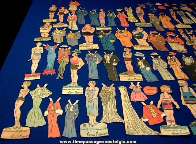 (148) 1930s Newspaper Comic Strip Character Premium Paper Dolls & Clothing