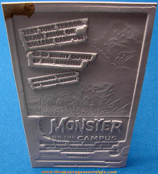Unused 1958 Monster On The Campus Movie Ad Mat Mold