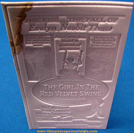 Unused 1955 The Girl In The Red Velvet Swing Movie Ad Mat Mold